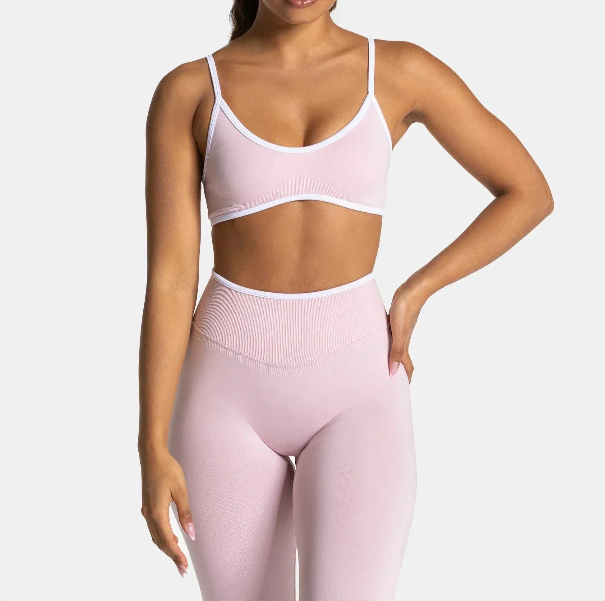Summer Women's Solid Color Sports Suspender Bra Sexy Backless Knit with Chest Cushion Suspender Yoga Fitness Top